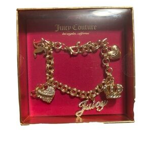 Juicy Couture Gold Charm Bracelet with Sparkling Accents